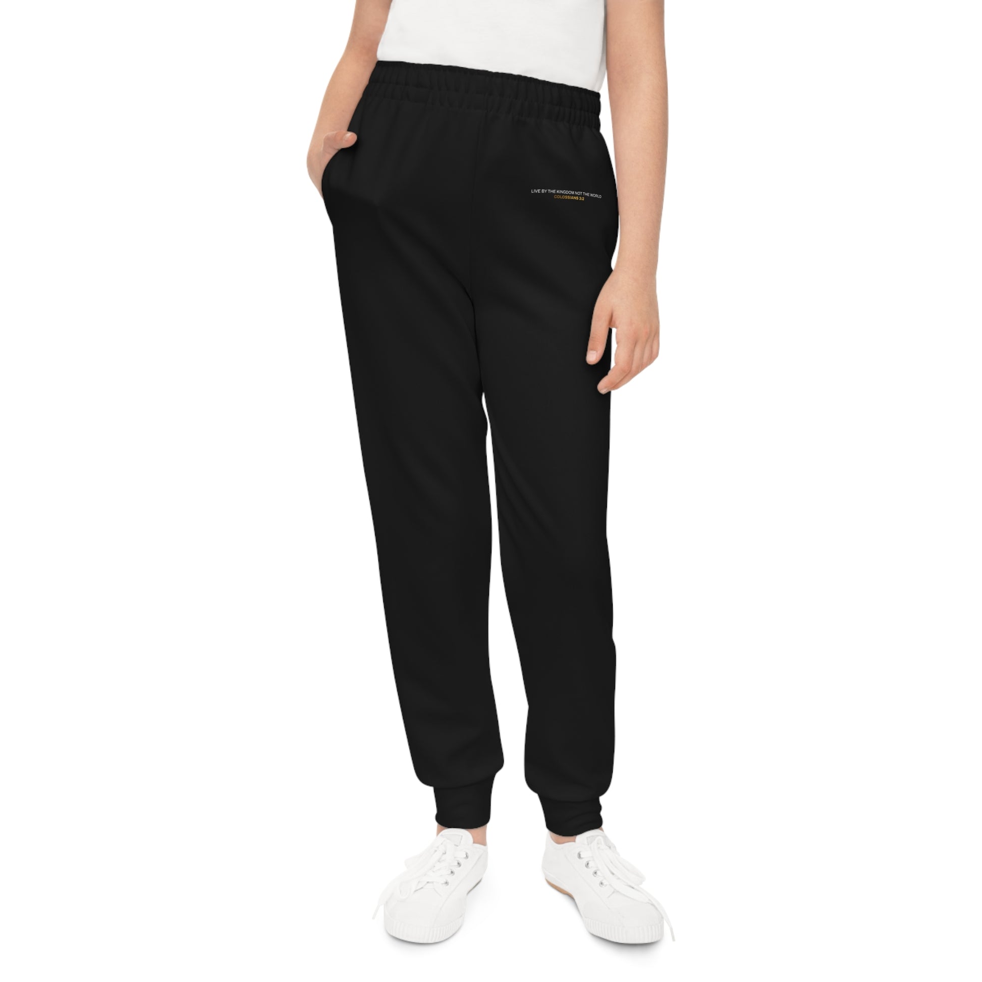 "Live By the Kingdom Not the World Colossians 3:2" Unisex Youth Joggers - The Shield of Light