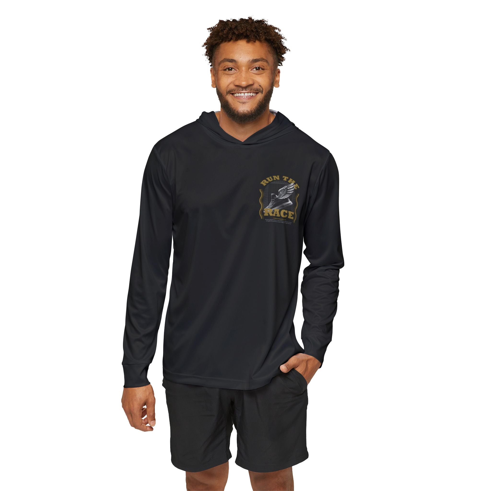 "Run The Race "  Sports Warmup Hoodie - The Shield of Light