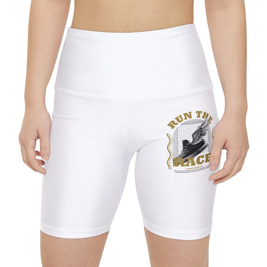 "Run The Race "  Unisex Workout Shorts - The Shield of Light