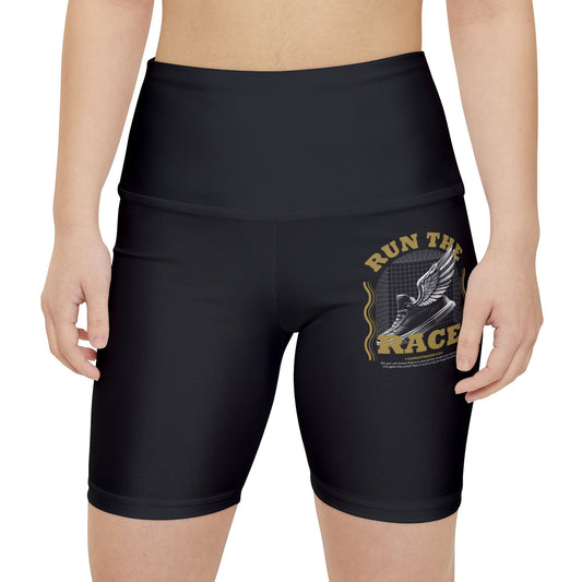 "Run The Race "  Unisex Workout Shorts - The Shield of Light