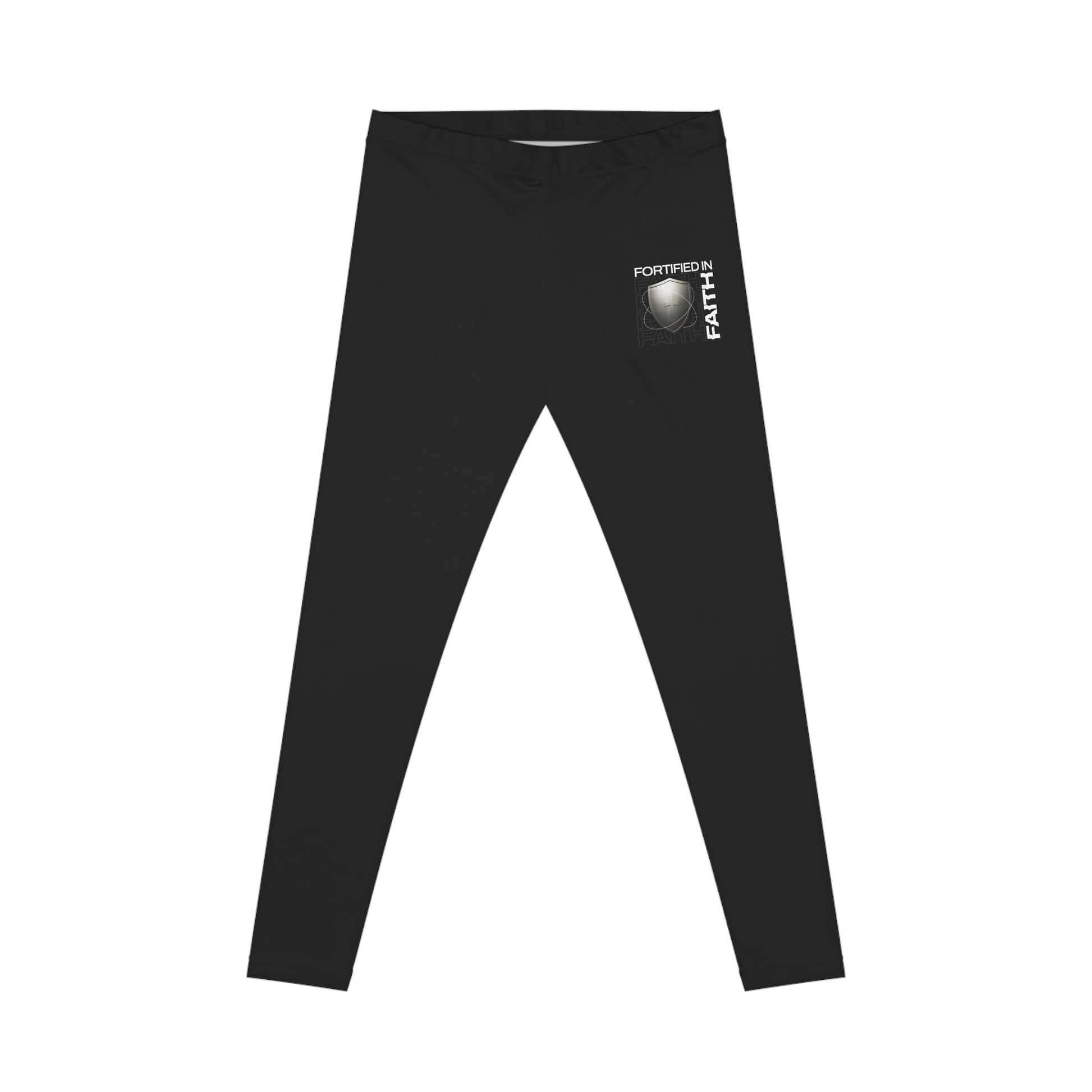 "Fortified In Faith " Unisex Casual Leggings - The Shield of Light