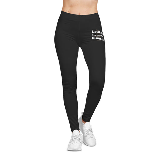 "The Lord Is My Strength and My Shield Psalm 28:7" Unisex Casual Leggings - The Shield of Light