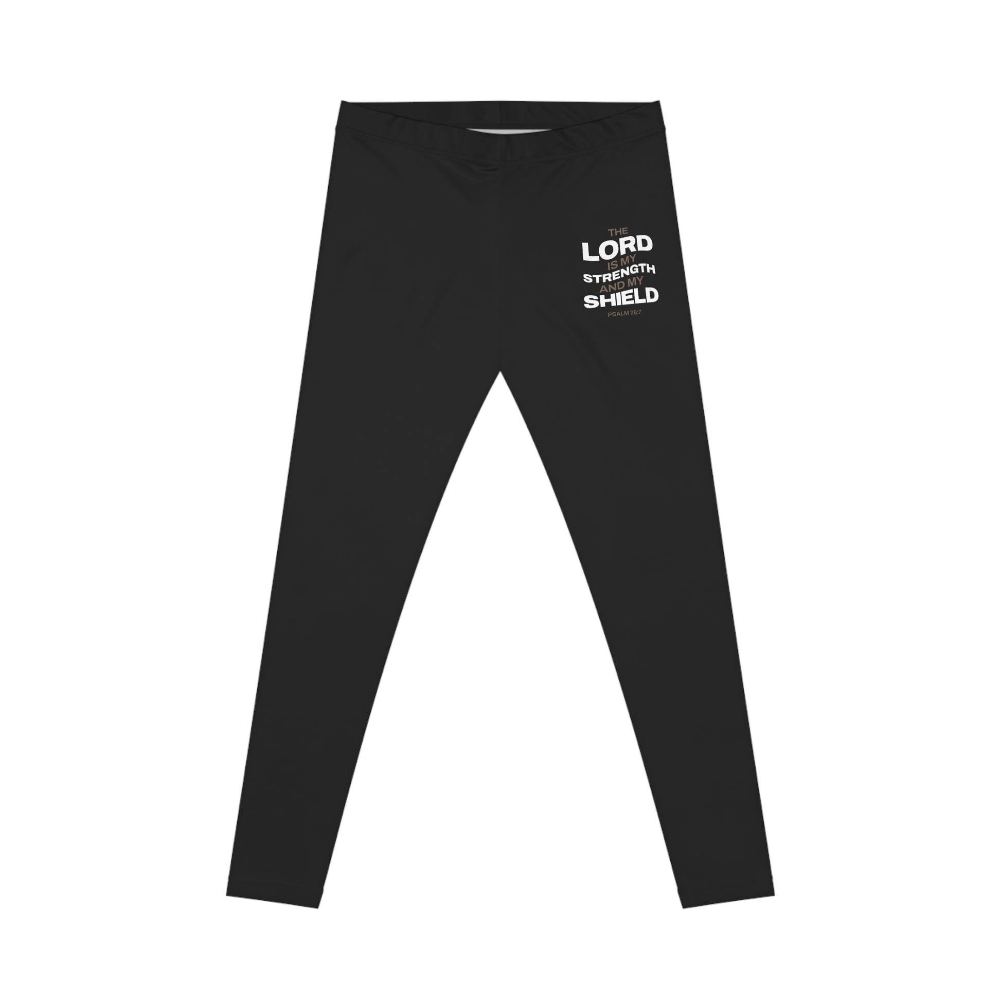 "The Lord Is My Strength and My Shield Psalm 28:7" Unisex Casual Leggings - The Shield of Light