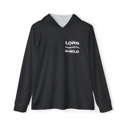 "The Lord Is My Strength and My Shield Psalm 28:7" Sports Warmup Hoodie - The Shield of Light