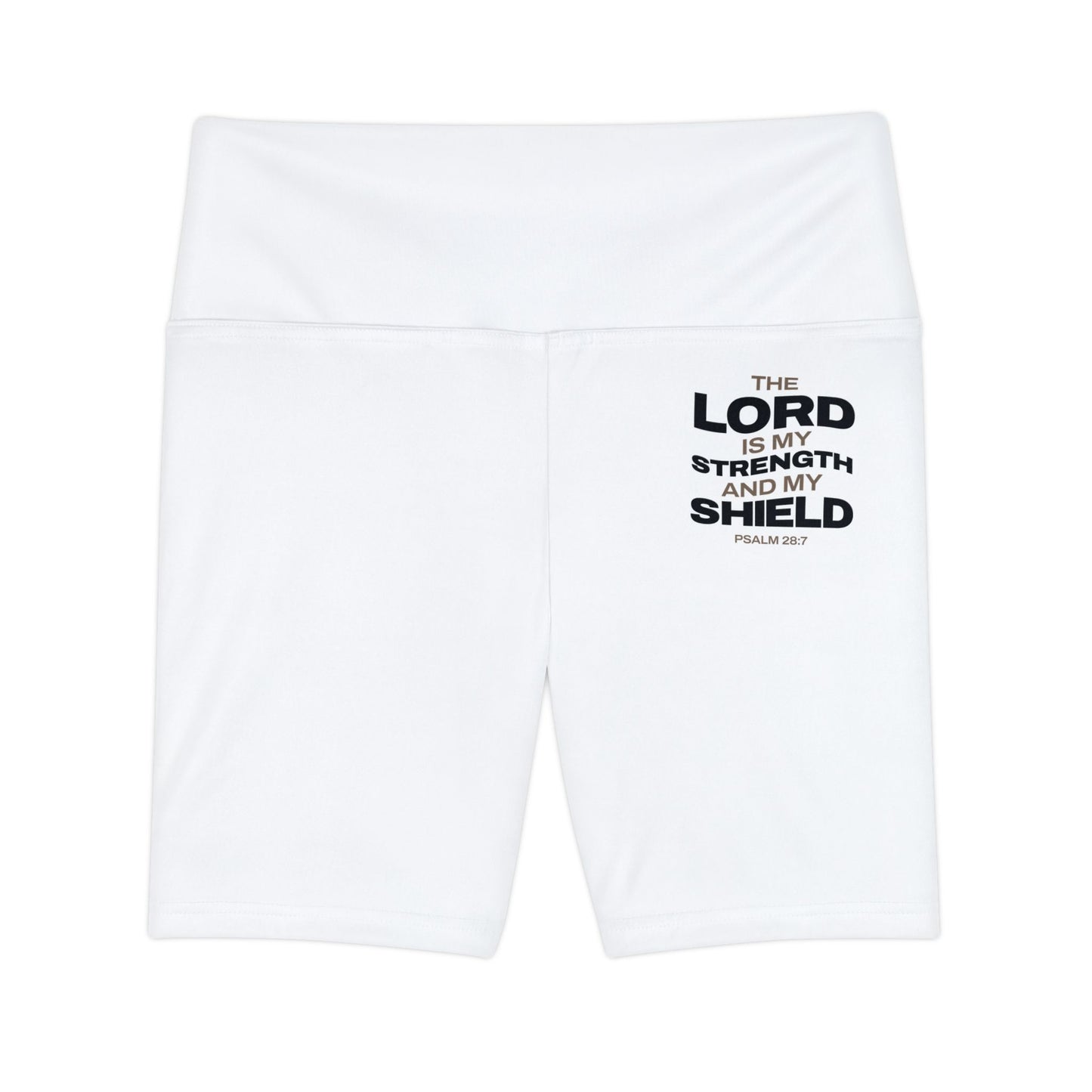 "The Lord Is My Strength and My Shield Psalm 28:7" Unisex Workout Shorts - The Shield of Light