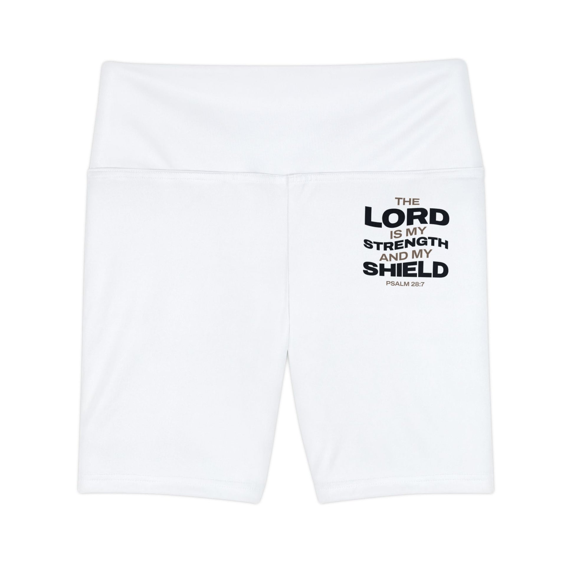 "The Lord Is My Strength and My Shield Psalm 28:7" Unisex Workout Shorts - The Shield of Light