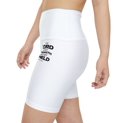 "The Lord Is My Strength and My Shield Psalm 28:7" Unisex Workout Shorts - The Shield of Light