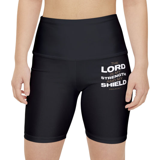"The Lord Is My Strength and My Shield Psalm 28:7"Unisex Workout Shorts - The Shield of Light
