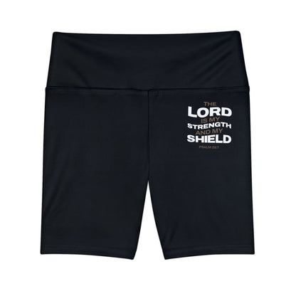 "The Lord Is My Strength and My Shield Psalm 28:7"Unisex Workout Shorts - The Shield of Light
