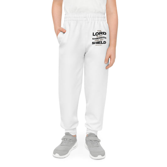 "The Lord Is My Strength and My Shield Psalm 28:7" Unisex Youth Joggers - The Shield of Light