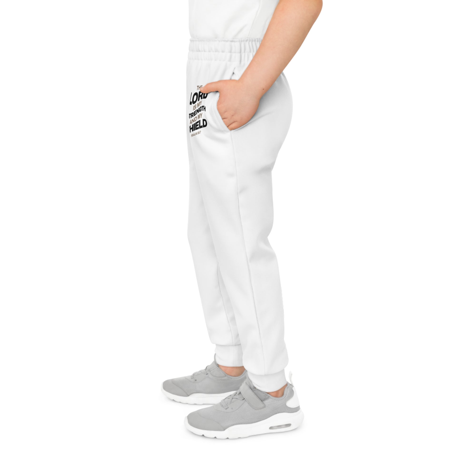 "The Lord Is My Strength and My Shield Psalm 28:7" Unisex Youth Joggers - The Shield of Light
