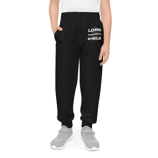 "The Lord Is My Strength and My Shield Psalm 28:7" Unisex Youth Joggers - The Shield of Light