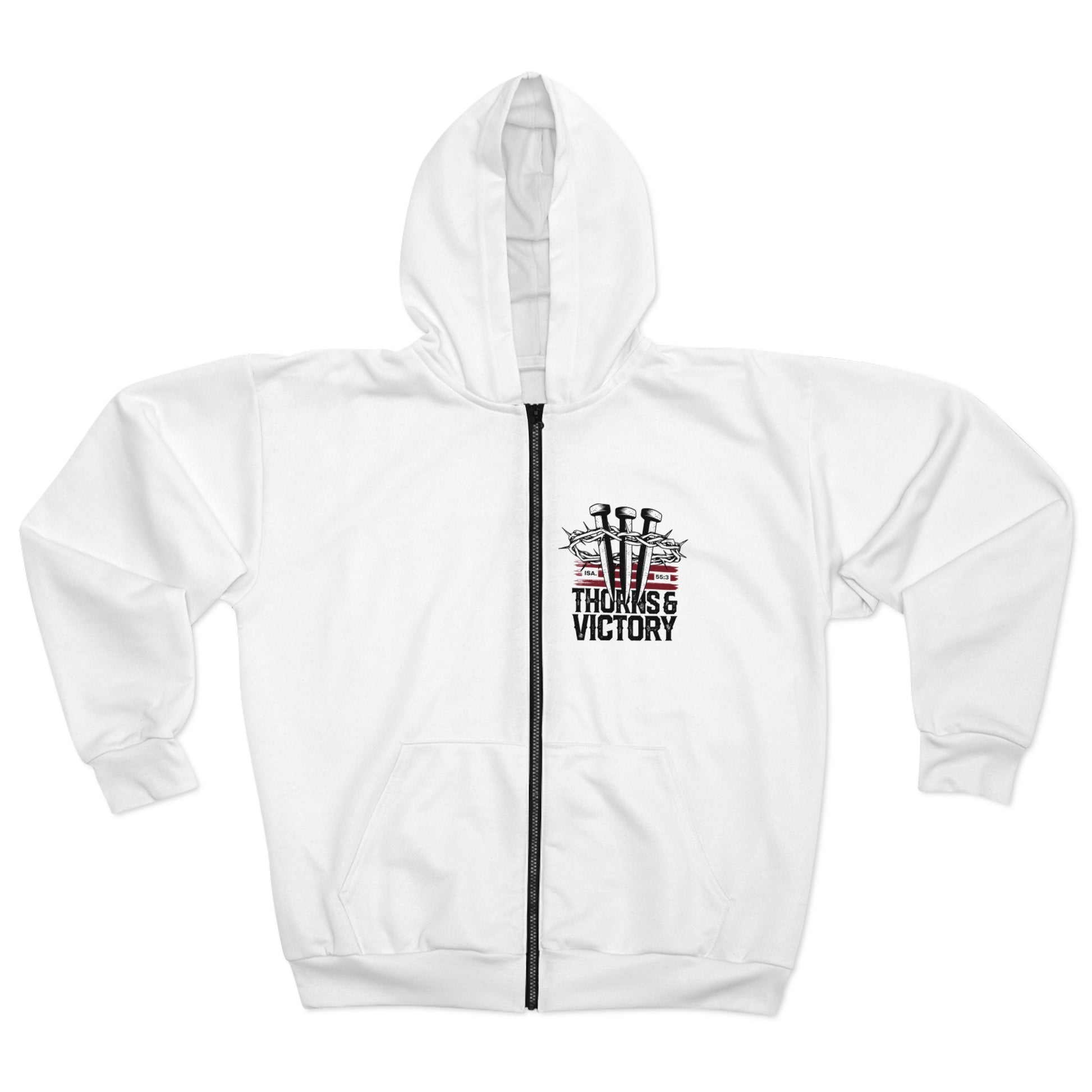 'Thorns & Victory' Unisex Zip Hoodie - The Shield of Light