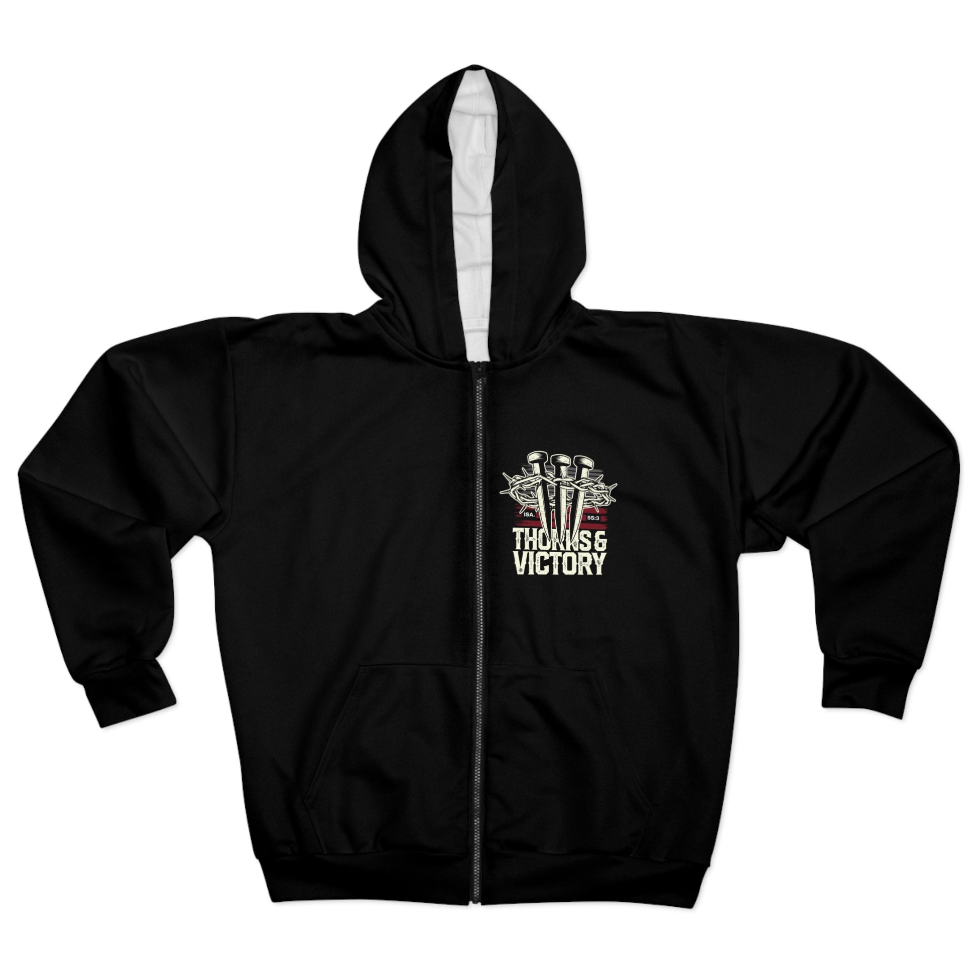 'Thorns & Victory' Unisex Zip Hoodie - The Shield of Light