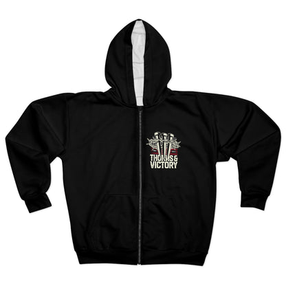 'Thorns & Victory' Unisex Zip Hoodie - The Shield of Light