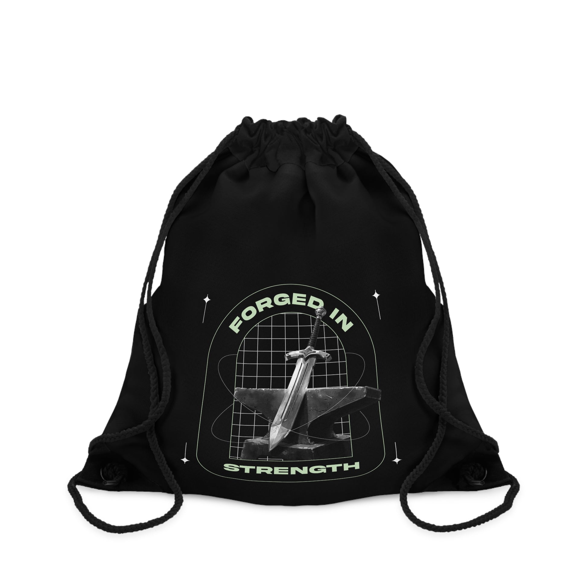 Forged in Strength Drawstring Bag - The Shield of Light