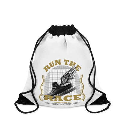 "Run The Race" Unisex Drawstring Bag - The Shield of Light
