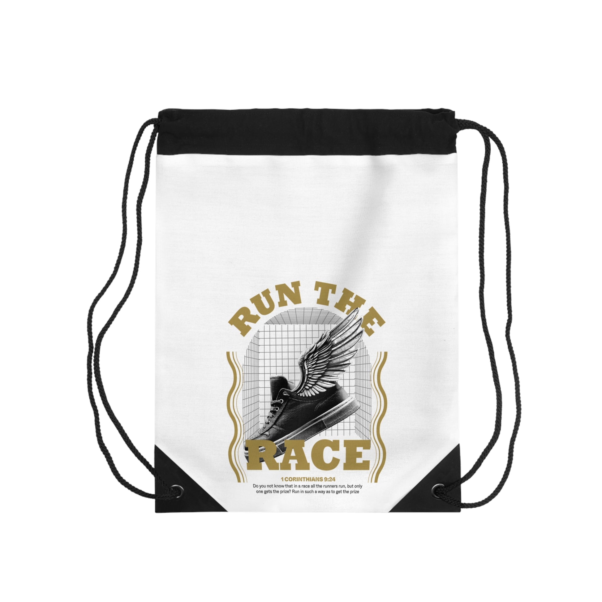 "Run The Race" Unisex Drawstring Bag - The Shield of Light