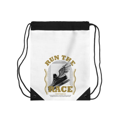 "Run The Race" Unisex Drawstring Bag - The Shield of Light