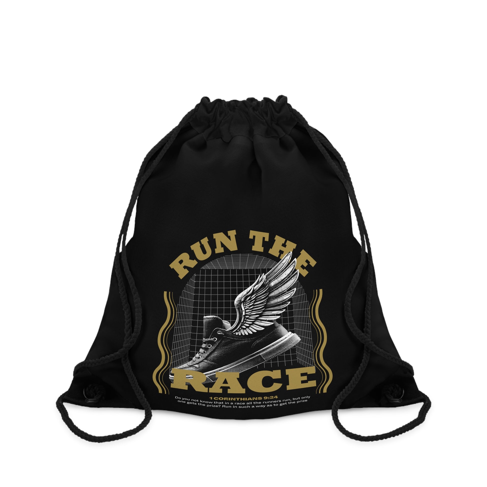 "Run The Race" Unisex Drawstring Bag - The Shield of Light