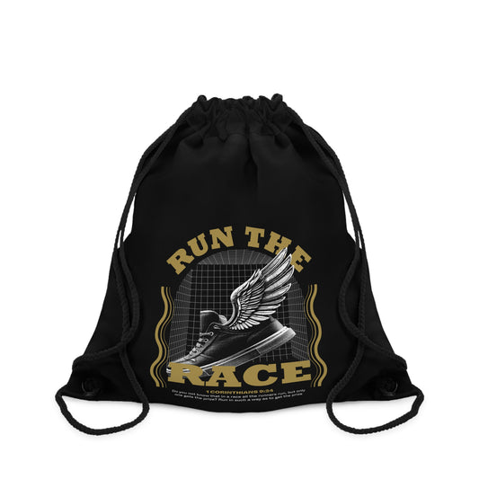 "Run The Race" Unisex Drawstring Bag - The Shield of Light