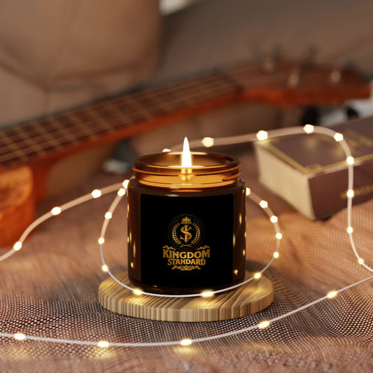 Luxury Scented Soy Candle – Kingdom Standard, Amber Jar - The Shield of Light