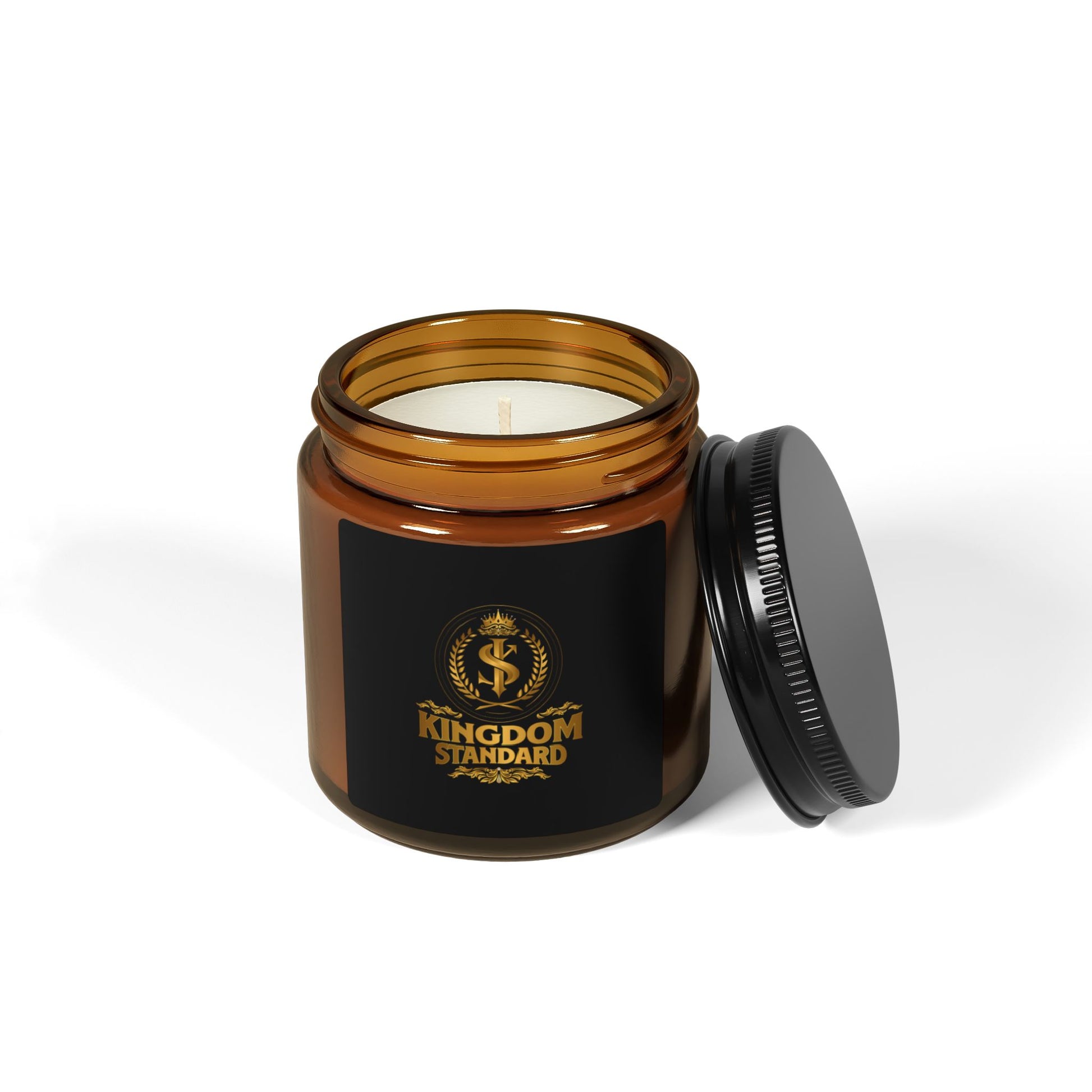 Luxury Scented Soy Candle – Kingdom Standard, Amber Jar - The Shield of Light