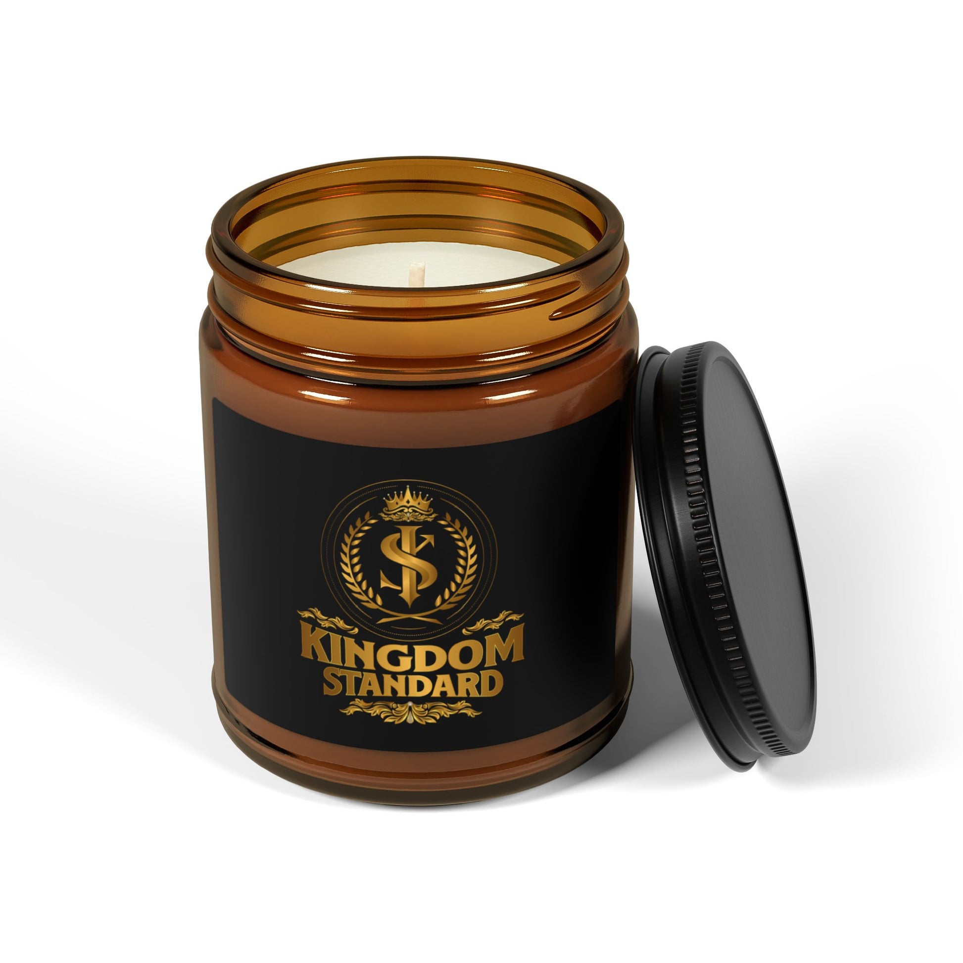 Luxury Scented Soy Candle – Kingdom Standard, Amber Jar - The Shield of Light