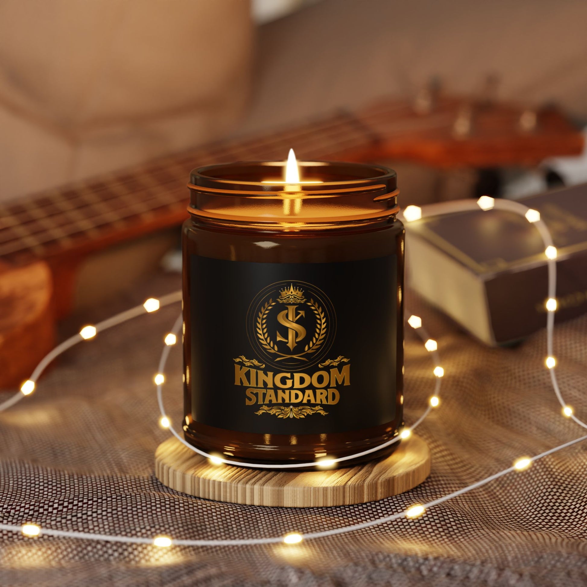 Luxury Scented Soy Candle – Kingdom Standard, Amber Jar - The Shield of Light