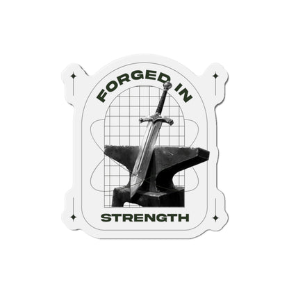 "Forged In Strength" Unisex Inspirational Die-Cut Magnet - The Shield of Light