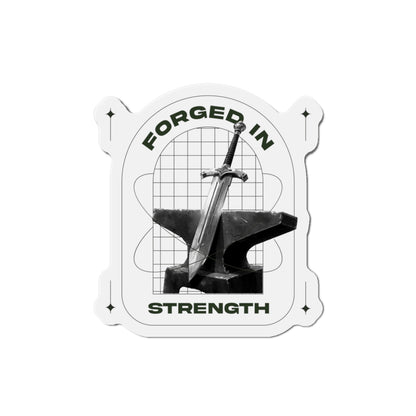 "Forged In Strength" Unisex Inspirational Die-Cut Magnet - The Shield of Light