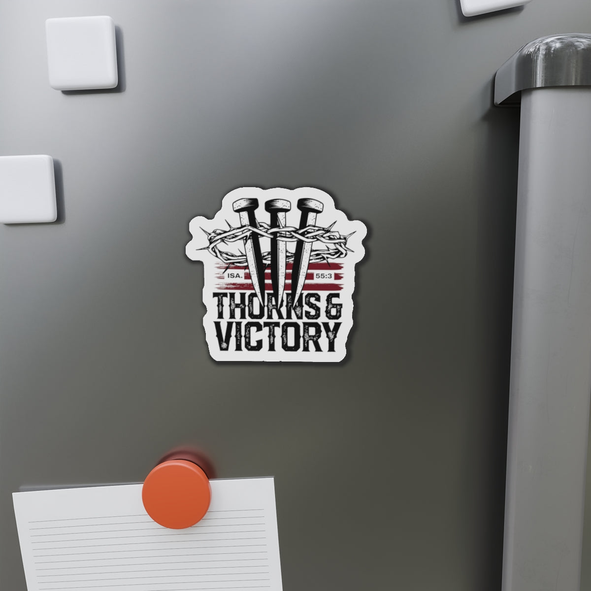 "Thorns & Victory" Unisex Inspirational Die-Cut Magnet - The Shield of Light