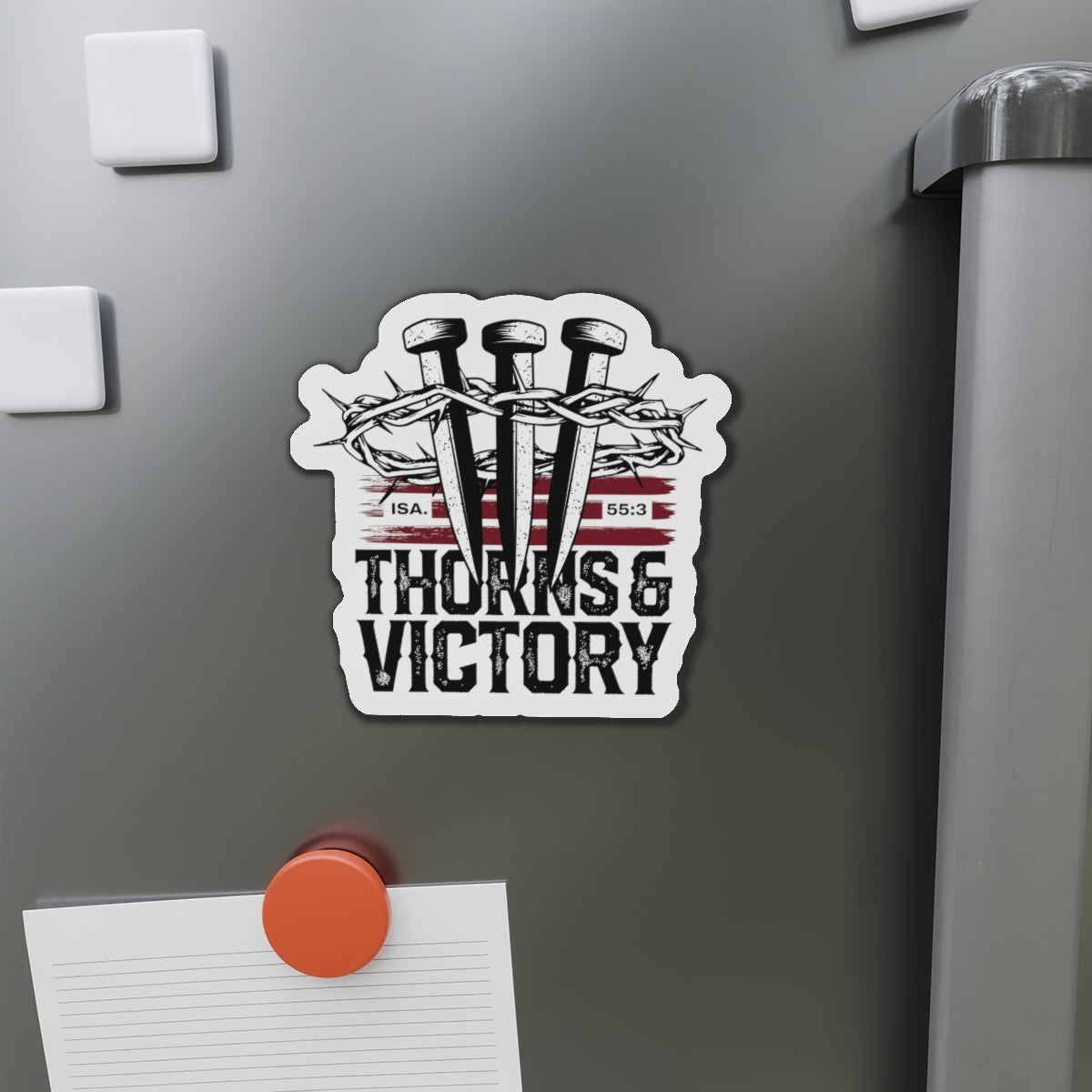 "Thorns & Victory" Unisex Inspirational Die-Cut Magnet - The Shield of Light