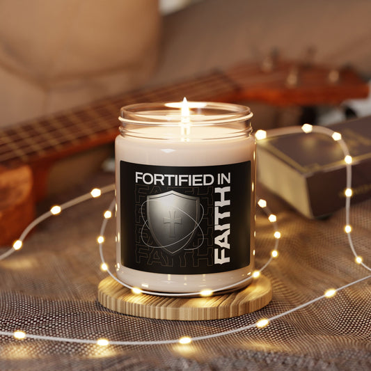 Faith-Themed Scented Soy Candle - Fortified in Faith - 9oz - The Shield of Light