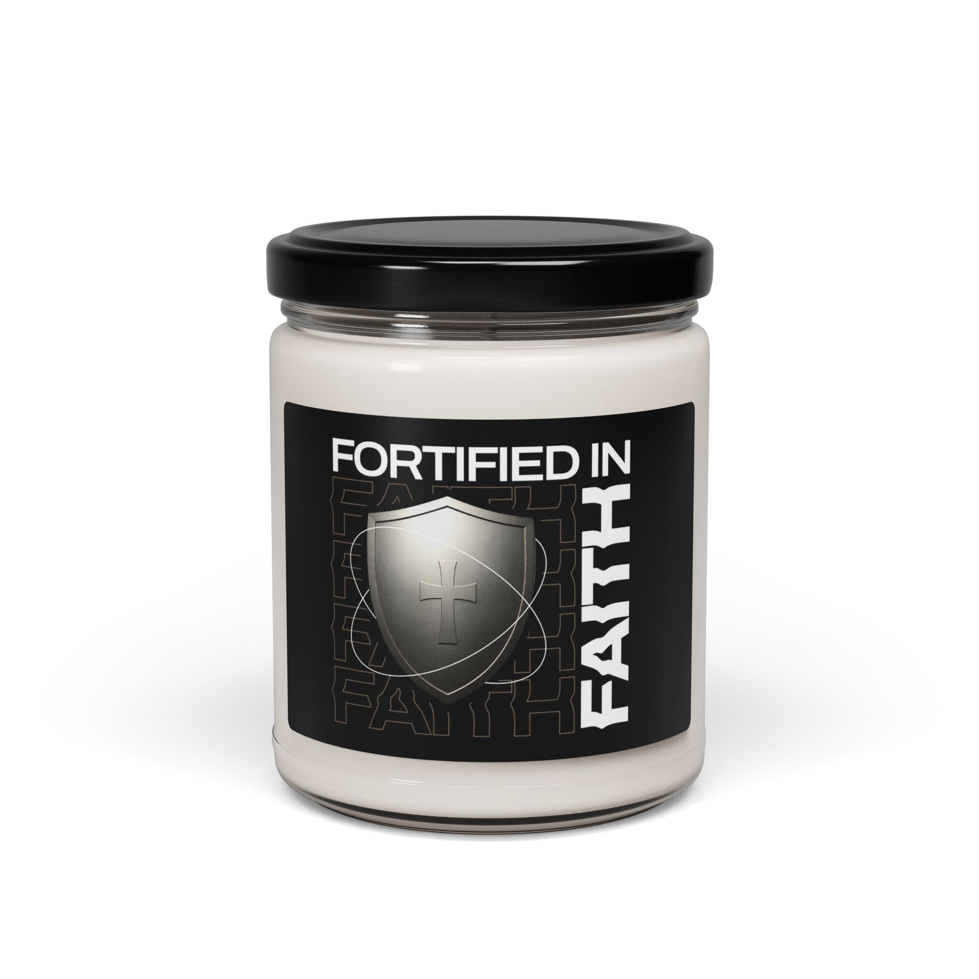 Faith-Themed Scented Soy Candle - Fortified in Faith - 9oz - The Shield of Light
