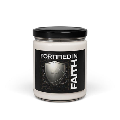 Faith-Themed Scented Soy Candle - Fortified in Faith - 9oz - The Shield of Light