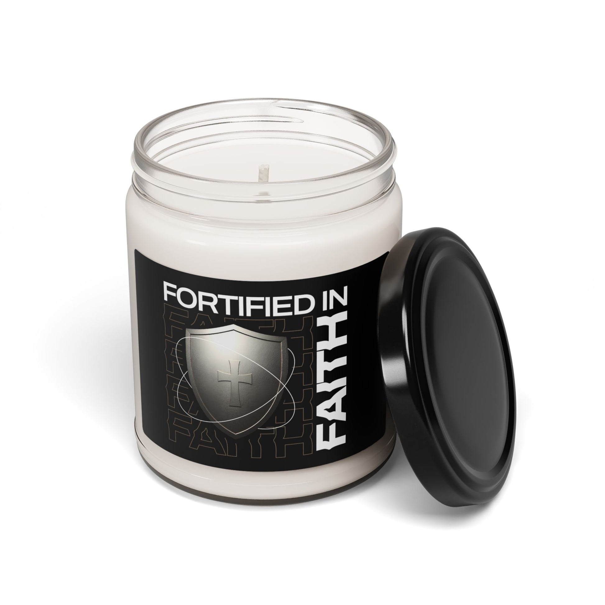 Faith-Themed Scented Soy Candle - Fortified in Faith - 9oz - The Shield of Light