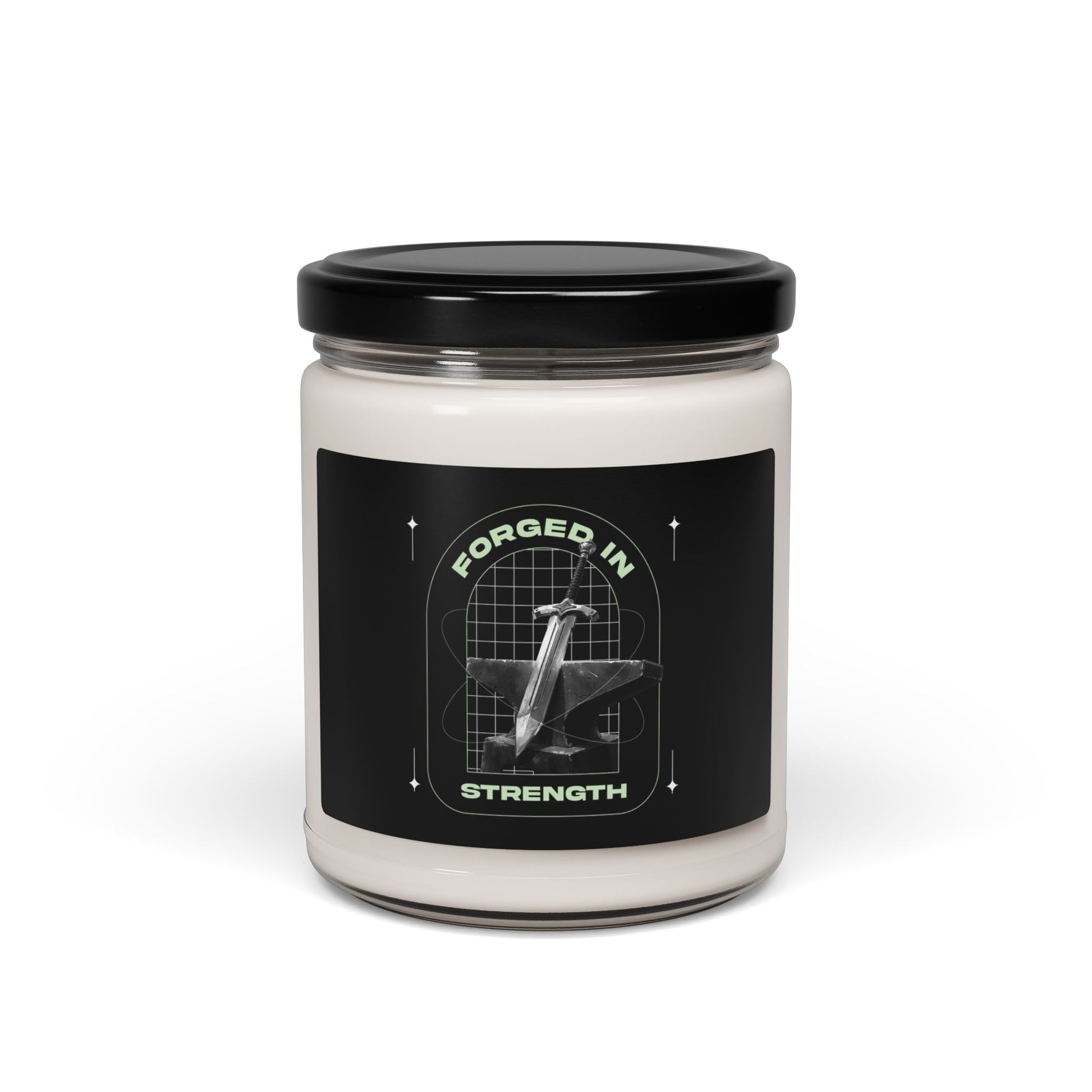 Forged in Strength Scented Soy Candle - 9oz | Motivational Home Decor - The Shield of Light