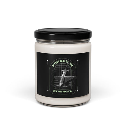 Forged in Strength Scented Soy Candle - 9oz | Motivational Home Decor - The Shield of Light