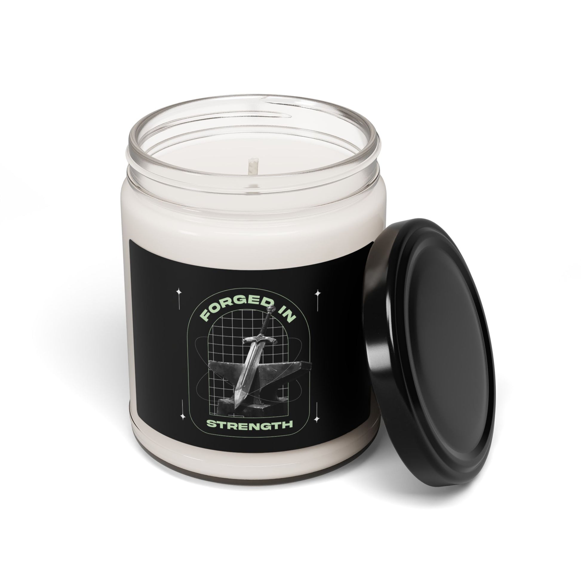 Forged in Strength Scented Soy Candle - 9oz | Motivational Home Decor - The Shield of Light