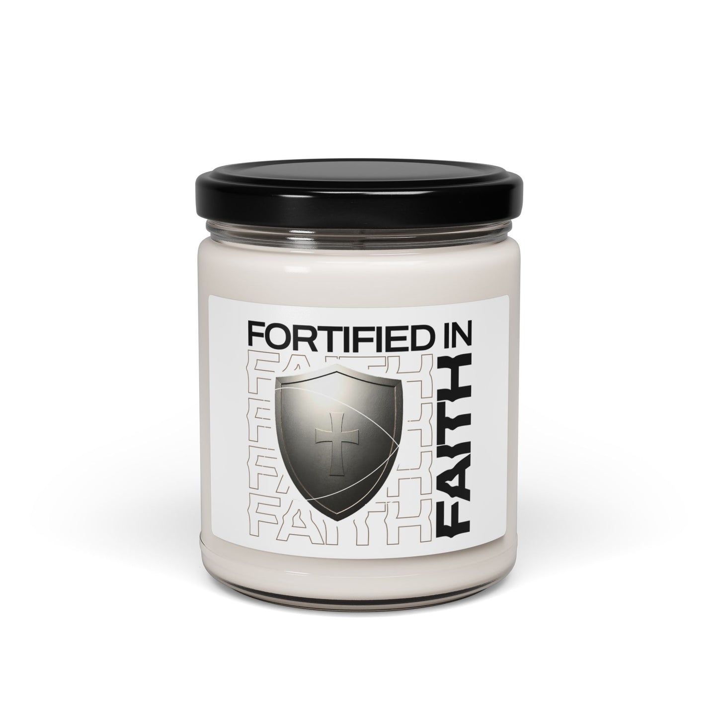 Fortified in Faith Scented Soy Candle - 9oz Inspirational Home Decor - The Shield of Light