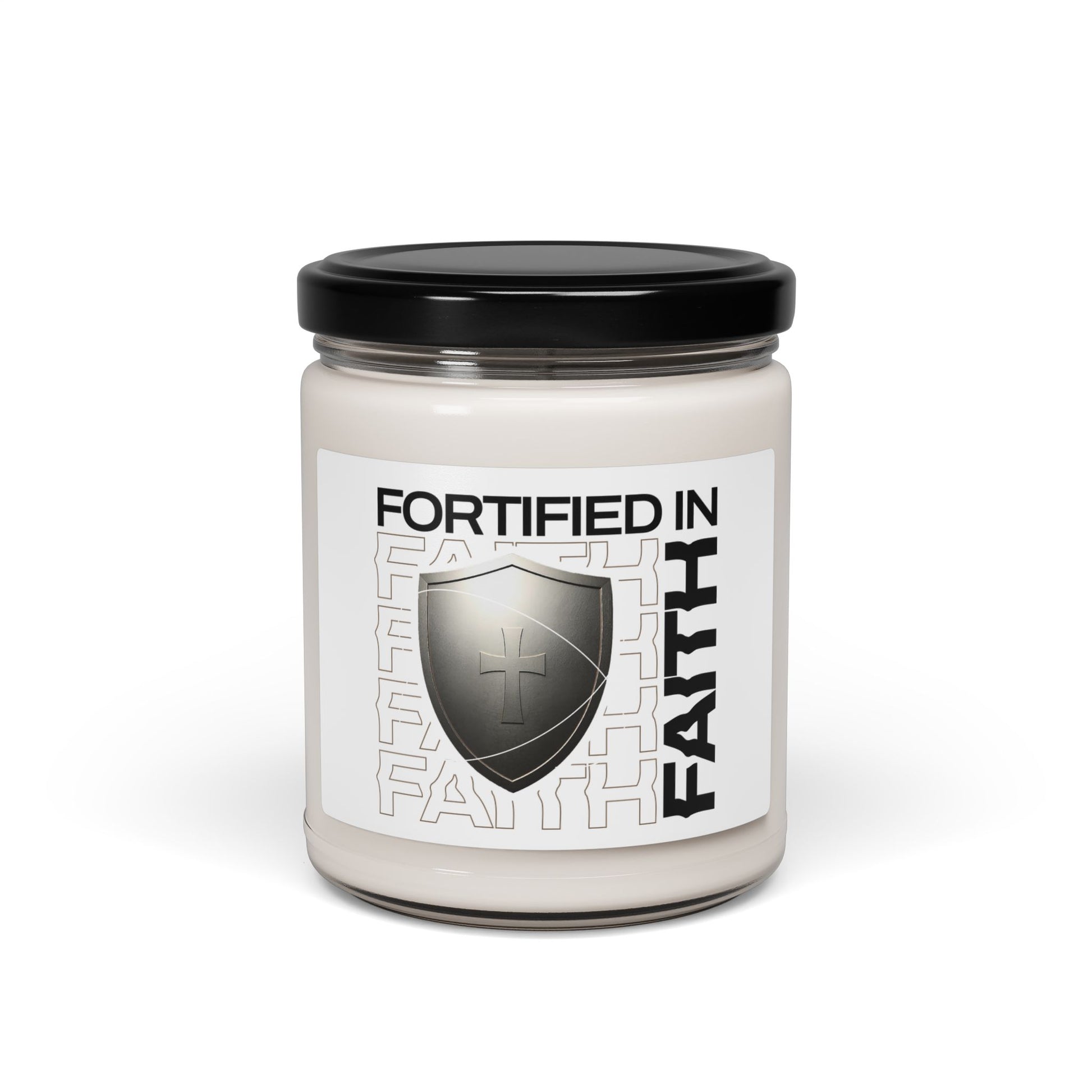 Fortified in Faith Scented Soy Candle - 9oz Inspirational Home Decor - The Shield of Light