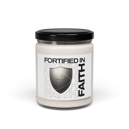 Fortified in Faith Scented Soy Candle - 9oz Inspirational Home Decor - The Shield of Light