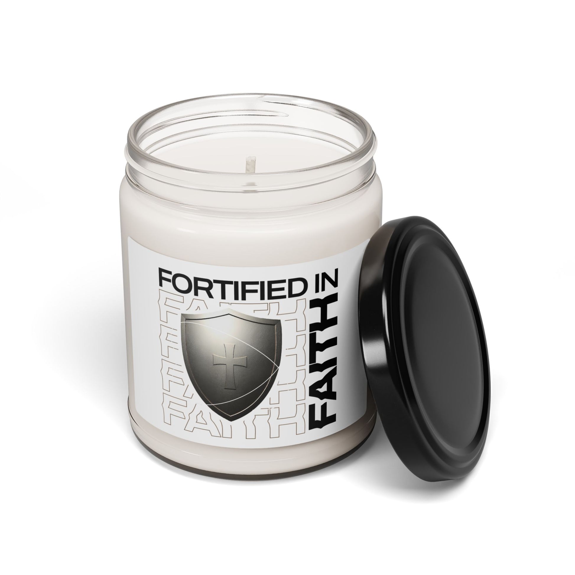 Fortified in Faith Scented Soy Candle - 9oz Inspirational Home Decor - The Shield of Light