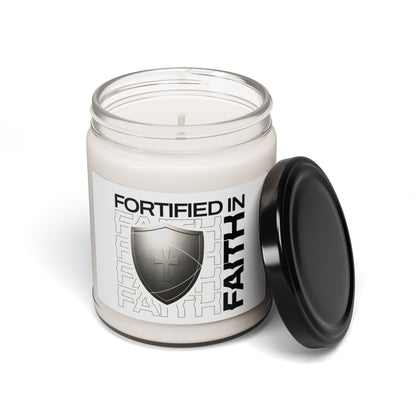 Fortified in Faith Scented Soy Candle - 9oz Inspirational Home Decor - The Shield of Light