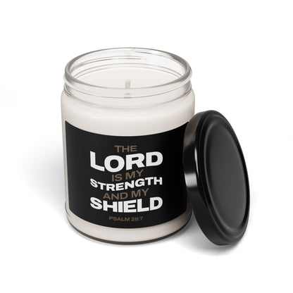 Inspirational Scented Soy Candle - "The Lord is My Strength and My Shield" - 9oz - The Shield of Light