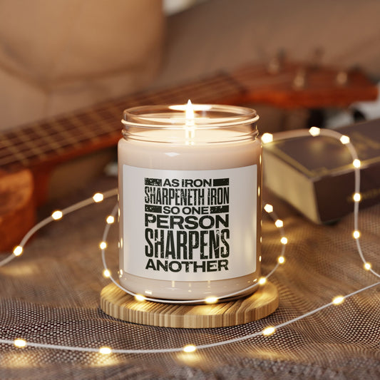 Inspirational Soy Candle - As Iron Sharpens Iron - The Shield of Light