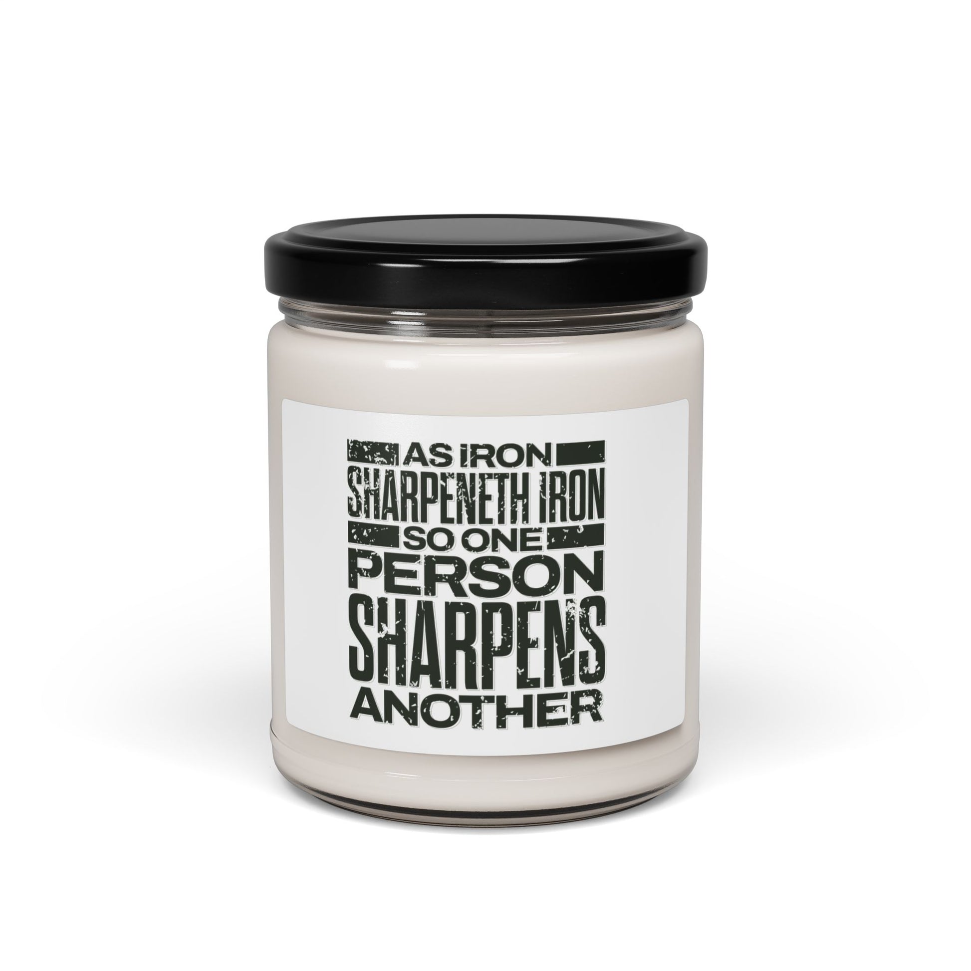 Inspirational Soy Candle - As Iron Sharpens Iron - The Shield of Light