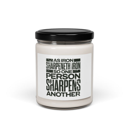 Inspirational Soy Candle - As Iron Sharpens Iron - The Shield of Light
