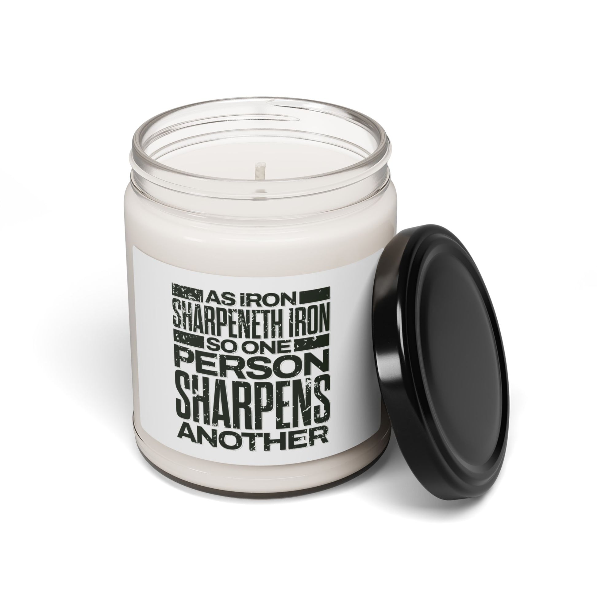 Inspirational Soy Candle - As Iron Sharpens Iron - The Shield of Light